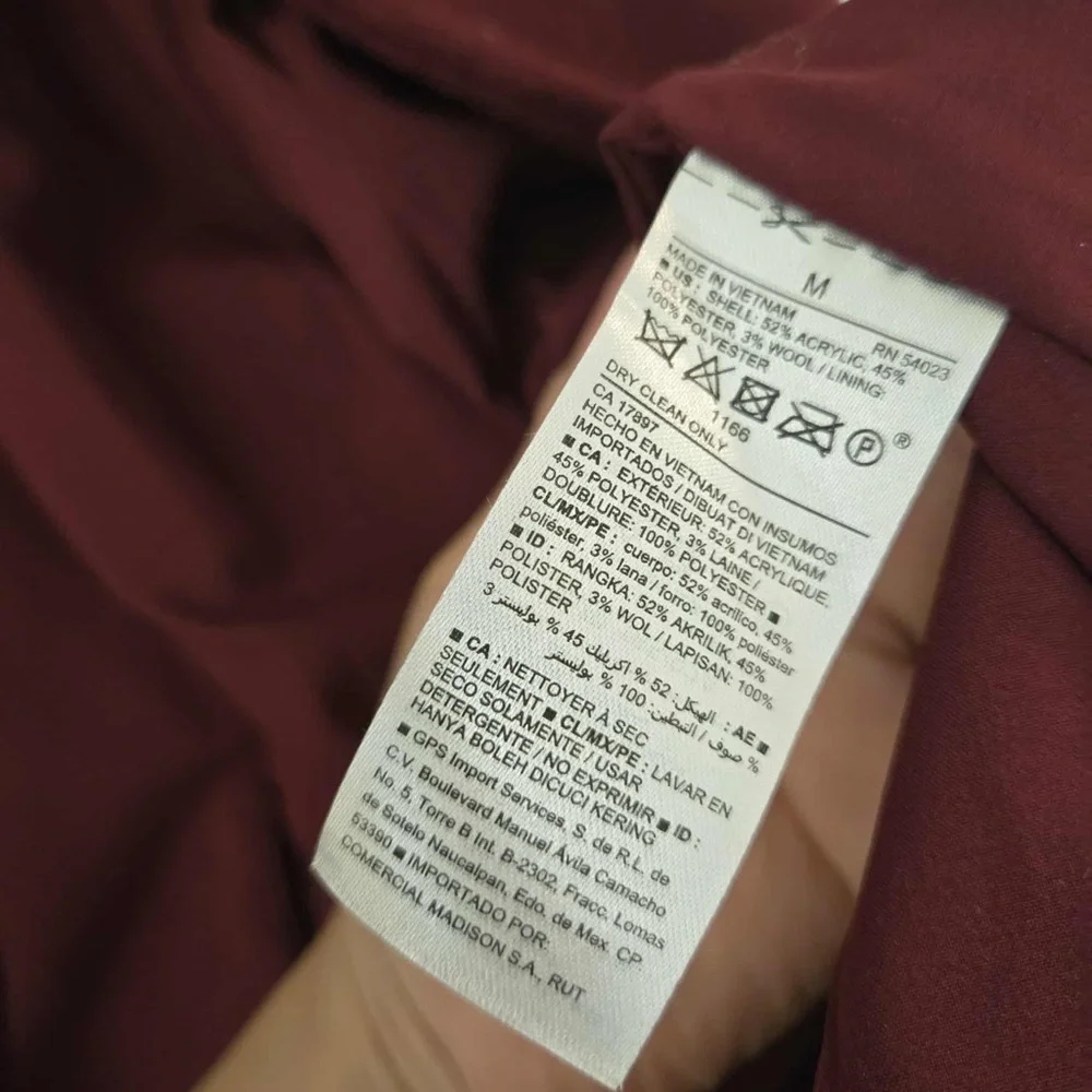 Old Navy Burgundy Peacoat size medium‎ EUC